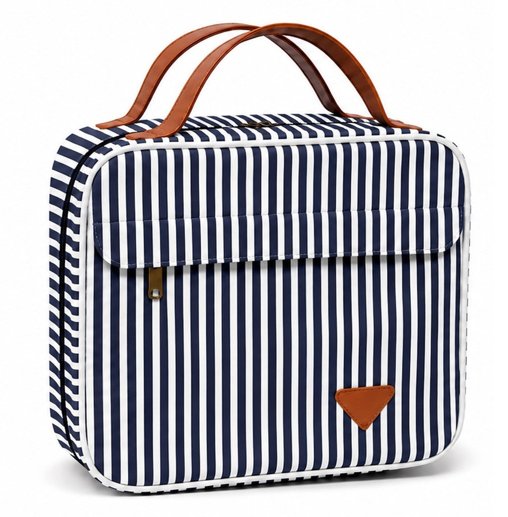 A hangimg travel toiletry bag for women holiday organisation. Can fit all skincare, haircare and cosmetics for the family